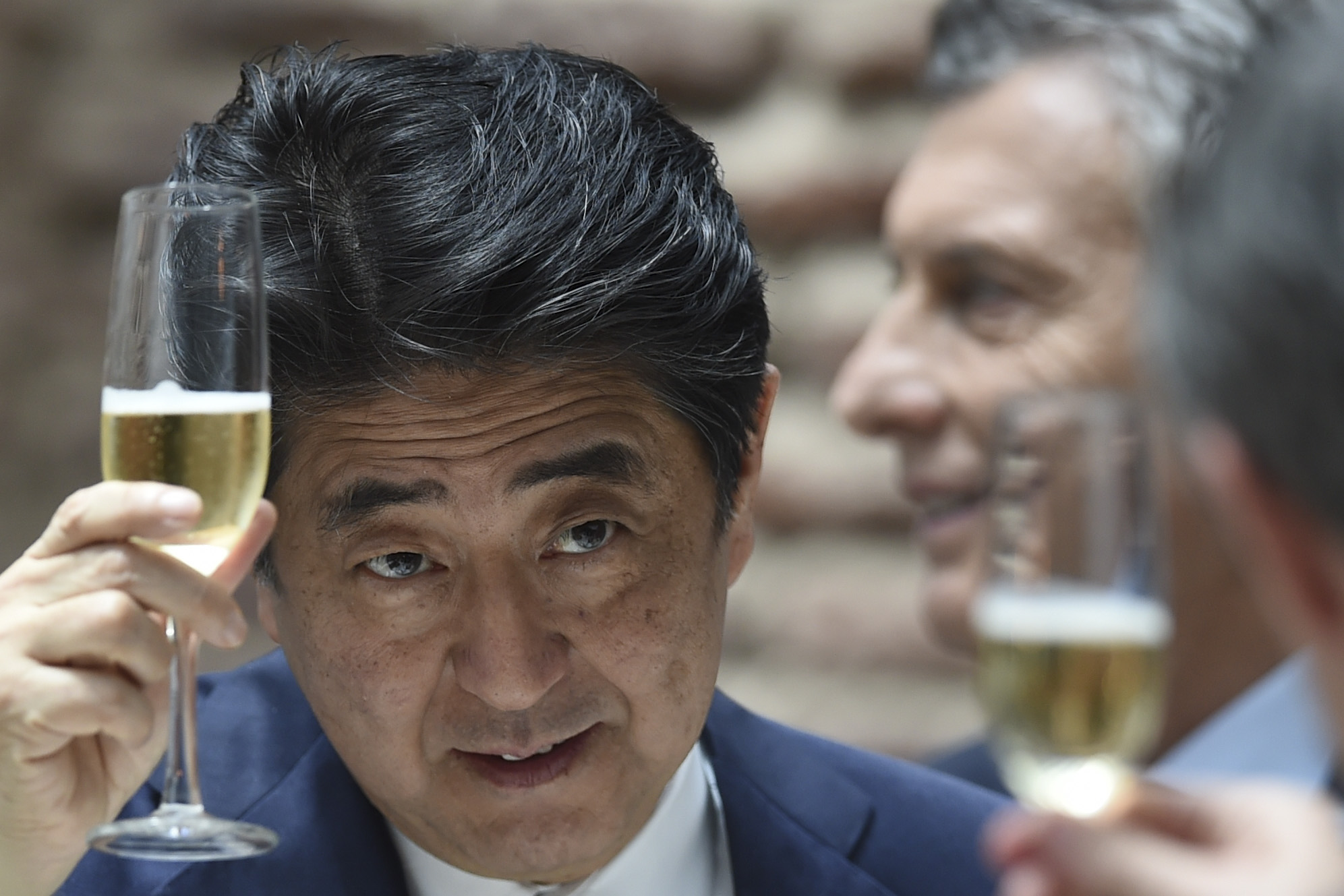 Shinzo Abe toasts to good fortune