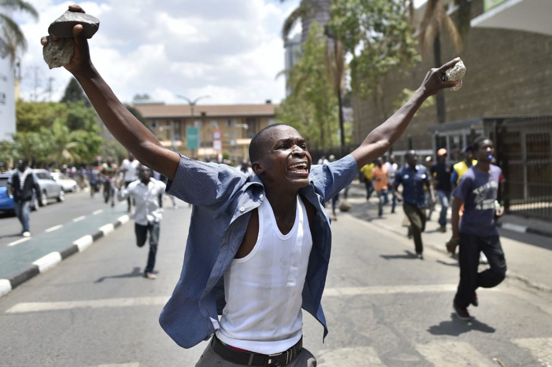 Kenyan supporter protests in Nairobi