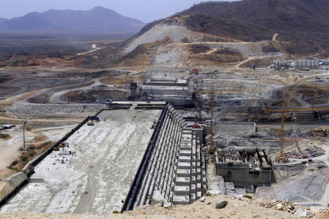 FILE PHOTO: File photo of Ethiopia’s Grand Renaissance Dam seen under construction during a media tour in Benishangul Gumuz Region, Guba Woreda, Ethiopia