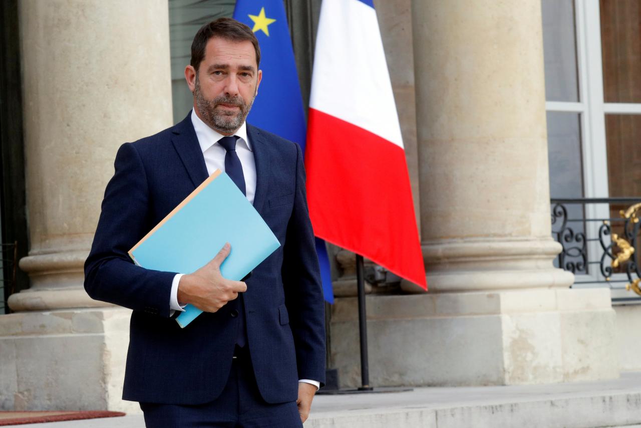 FILE PHOTO: French Government Spokesman Christophe Castaner leaves after the weekly cabinet meeting at the Elysee Palace in Paris