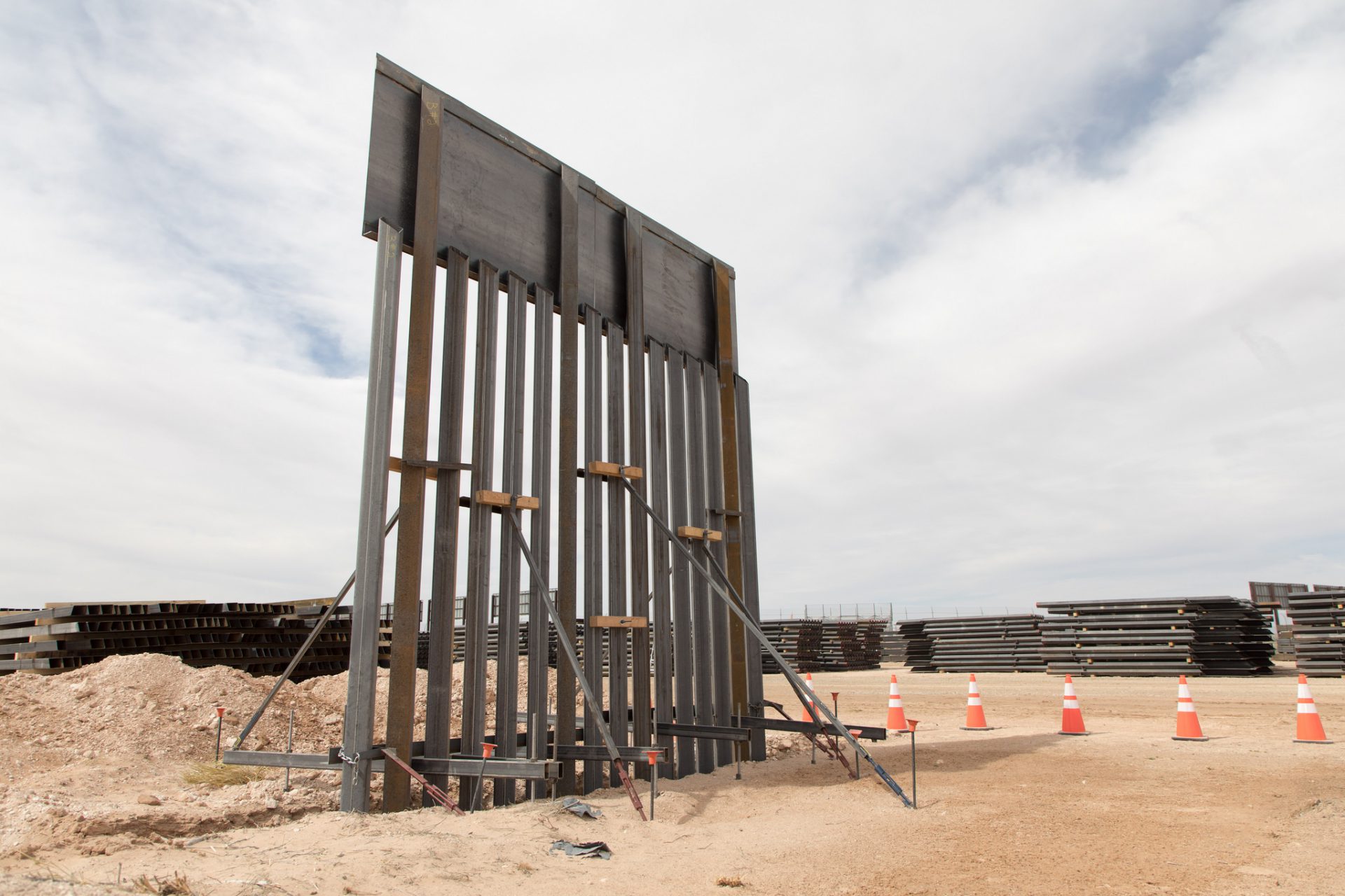 Construction Staging Area for the Santa Teresa Border Wall Replacement project