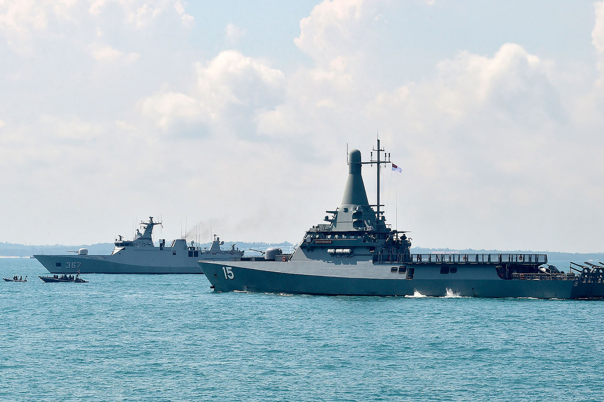 Indonesian ships during naval exercises with Singapore