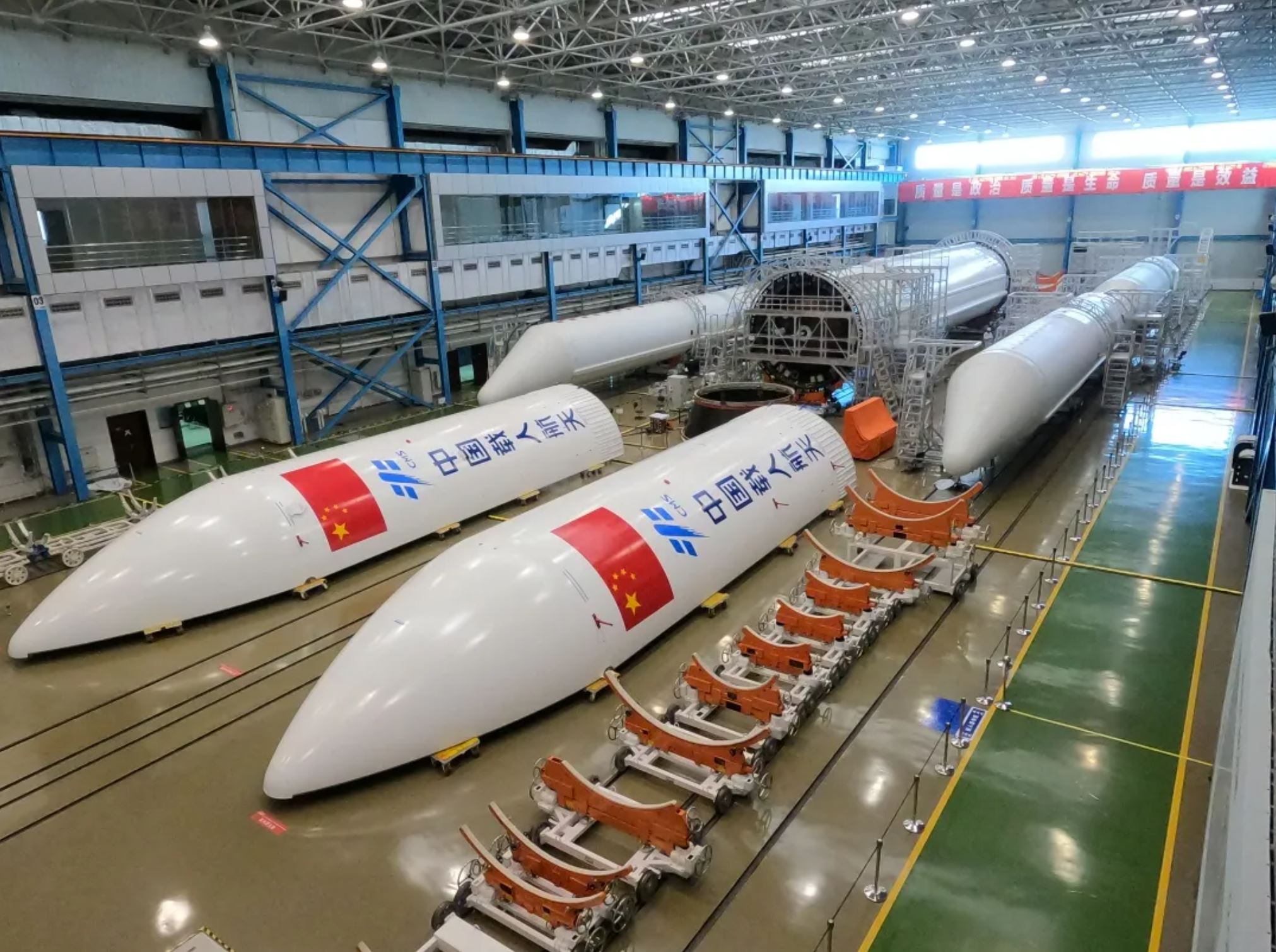 Rockets carrying pieces of the Tiangong space station